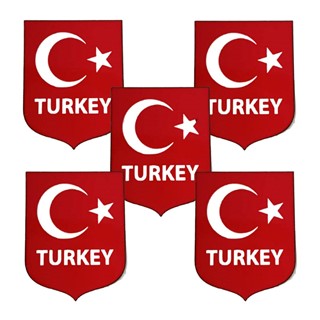 برچسب رنگی یو وی uv طرح پرچم ترکیه ( بسته ۵ عددی )