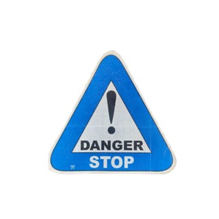 برچسب احتیاط خطر کامیون و تریلی طرح زنبوری رنگ آبی 