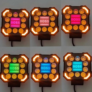 چراغ پروژکتور طرح BOSS با ۱۰ ال ای دی و چشمک زن زرد استپی king light 80062
