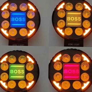چراغ پروژکتور گرد طرح BOSS ۸ لنز با چشمکزن زرد استپی king light 80072