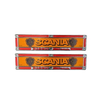 تابلو پلاک اجباری استیل طرح اسکانیا scania ( پک ۲ عددی )
