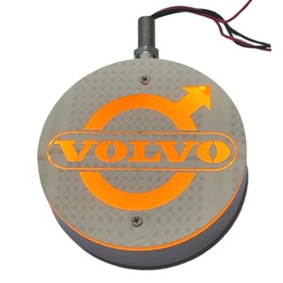 چراغ گرد کروم استیل دو طرفه نور زرد و قرمز ۱۲-۱۶-۲۴ ولت طرح VOLVO ( پک ۲ عددی )