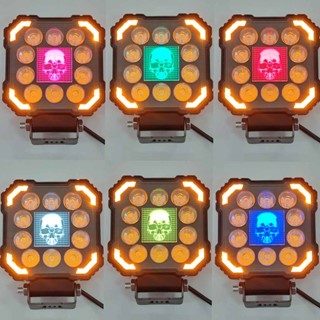 چراغ پروژکتور مربعی ۱۰ لنز و چشمکزن استوپی طرح جمجمه king light 80063