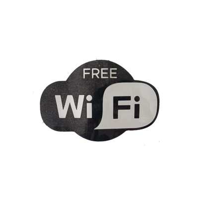 برچسب سیاه و سفید طرح وای فای رایگان free WiFi 