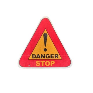 برچسب احتیاط خطر زرد و قرمز طرح STOP DANGER 