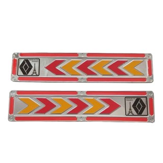 پلاک یا شبرنگ اجباری استیل طرح برجسته رنوتی جهت چپ و راست RENAULT ( پک ۲ عددی )