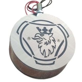 چراغ گرد کروم طرح استیل زیر آینه دو طرف نور زرد و قرمز طرح scania ( پک ۲ عددی )